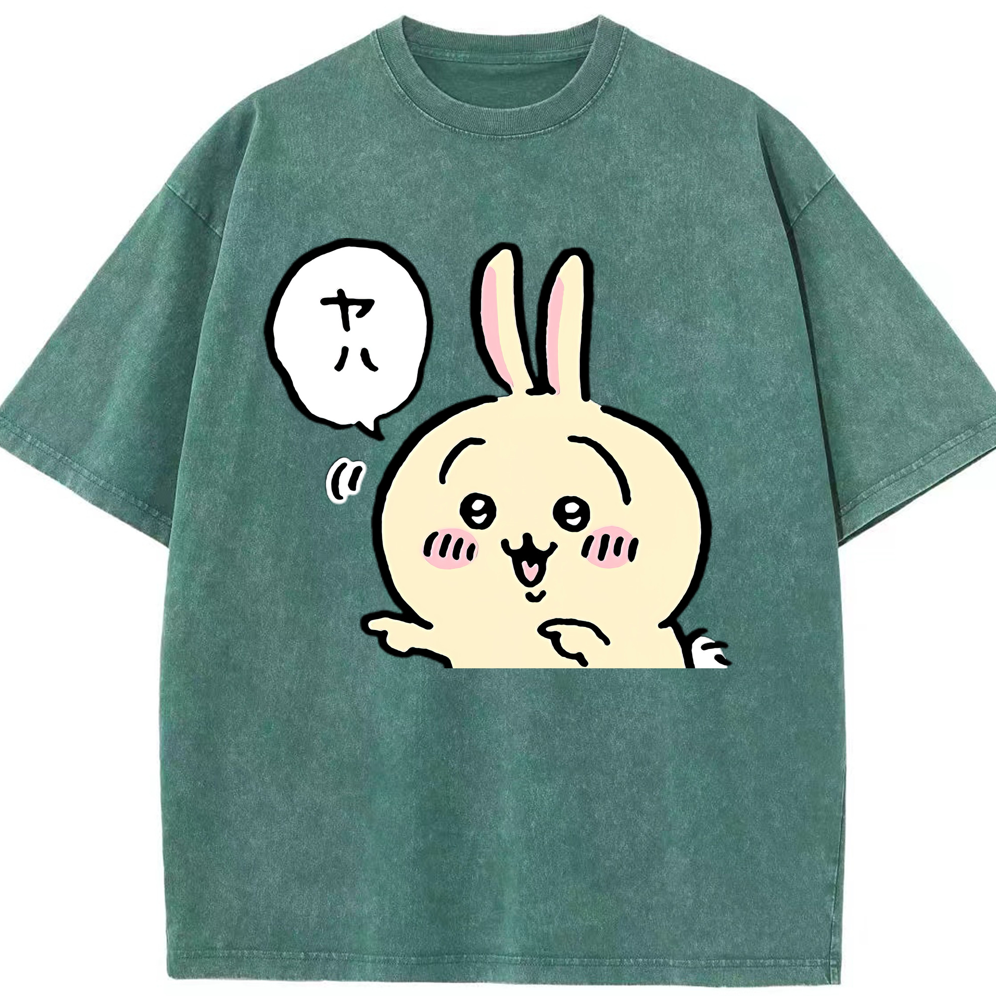 （画像用） ちいかわ うさぎ Chii-kawa usagi 綿100% ヴィンテージ風 半袖Tシャツ（フロントプリント）